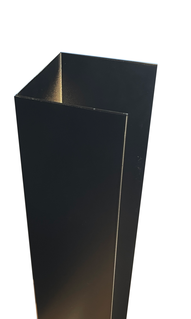 ALUMINIUM PROFIEL HOEK 51 VOOR H PAAL 230CM ZWART RAL 9005 GLEUF 51 MM